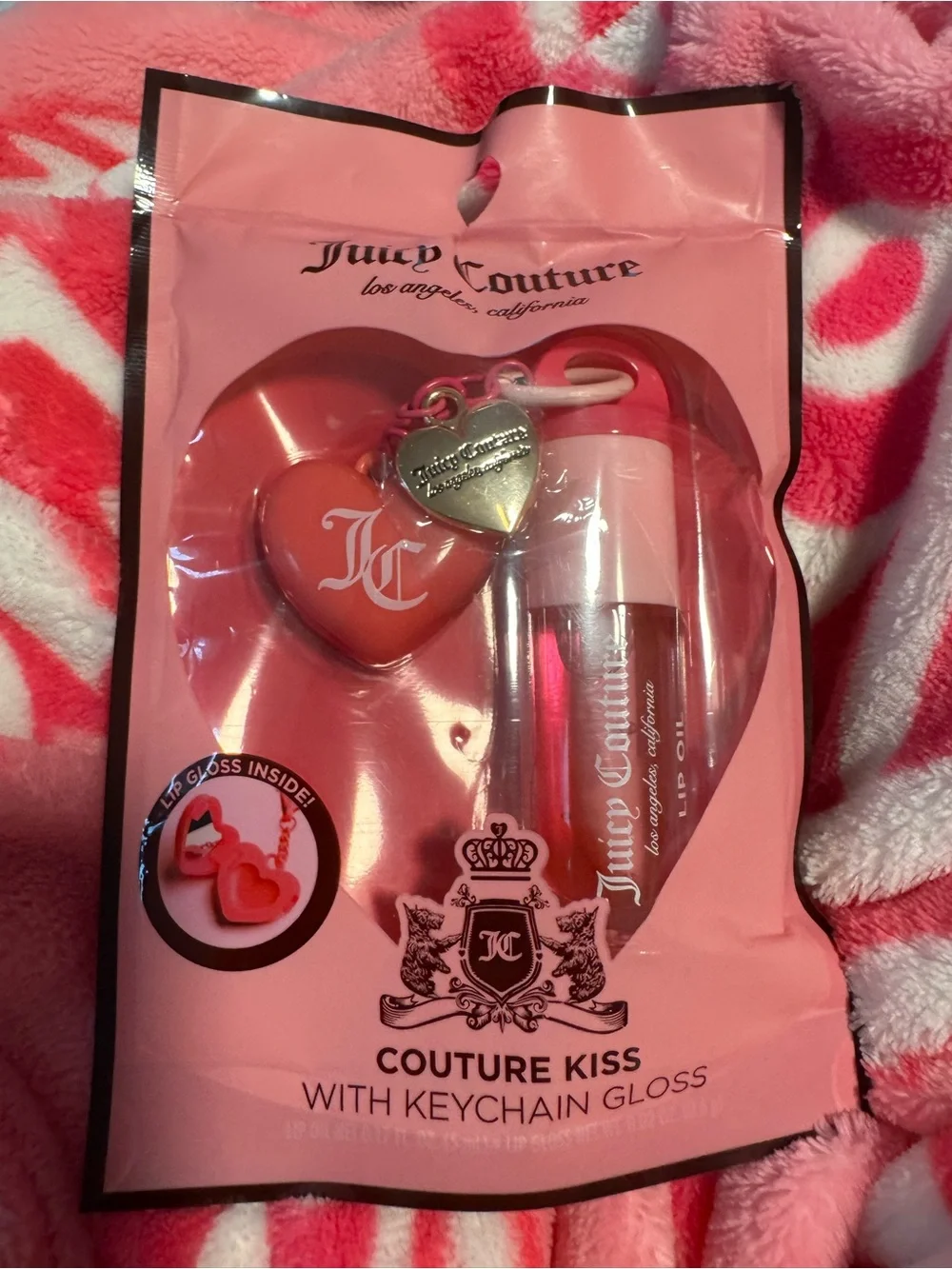 Juicy Couture Pink Couture Kiss Keychain Gloss New Sealed